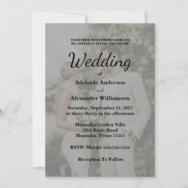 Elegant Overlay Photo Wedding Inbjudningar