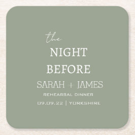 Elegant Övernattningsfest för Rehearsal Dinner Underlägg Papper Kvadrat