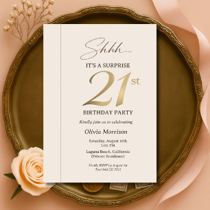 Elegant överraskning 21-årsdag inbjudningar