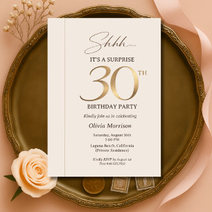 Elegant överraskning 30-årsdag inbjudningar
