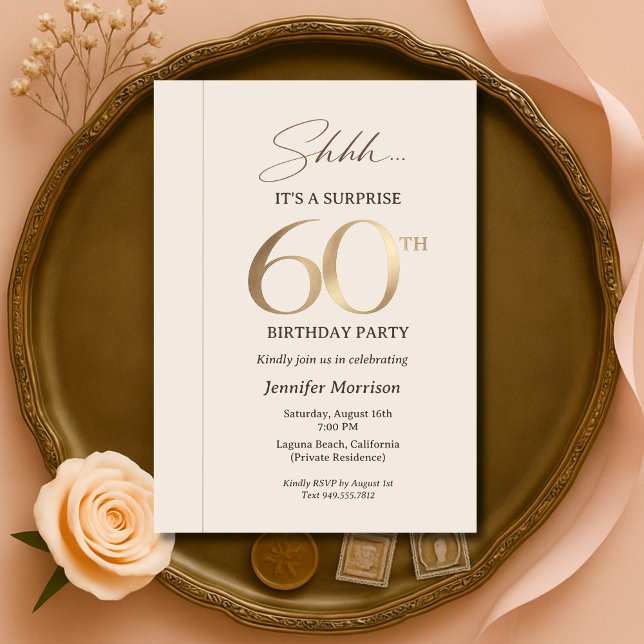 Elegant överraskning 60-årsdag inbjudningar (Skapare uppladdad)