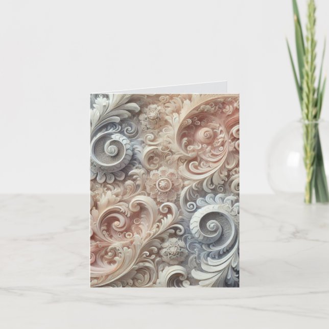 Elegant Övertoning Pastel Snöre Mönster Anteckningskort (Framsida)