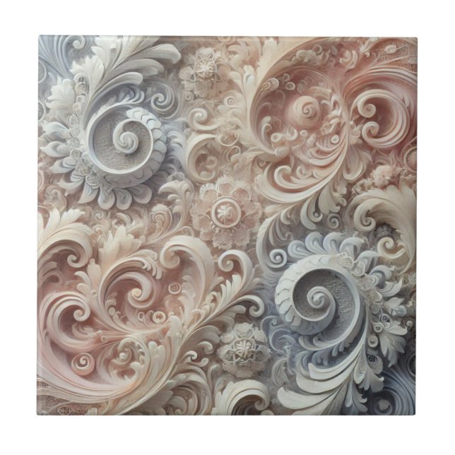 Elegant Övertoning Pastel Snöre Mönster Kakelplatta (Framsidan)