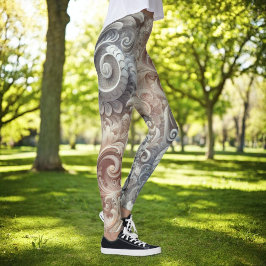 Elegant Övertoning Pastel Snöre Mönster Leggings