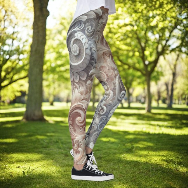 Elegant Övertoning Pastel Snöre Mönster Leggings (Skapare uppladdad)