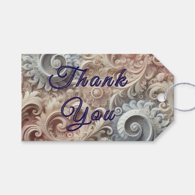 Elegant Övertoning Pastel Snöre Mönster Presentetikett (Framsidan (Horisontell))