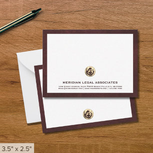 Elegant OxBlod Legal Note Card Anteckningskort