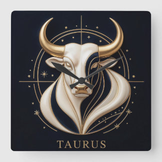 ♉ Elegant Oxen Zodiak Guld Tjur Astrologi ✨ Fyrkantig Klocka