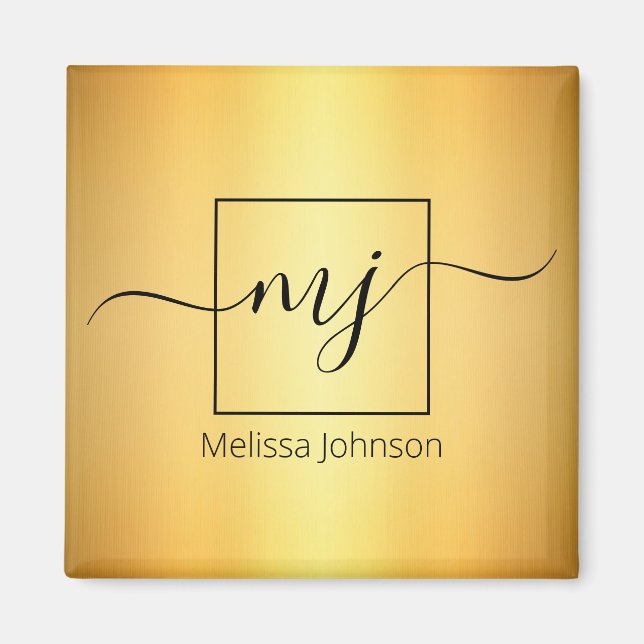 Elegant på glansig guld magnet (Framsidan)