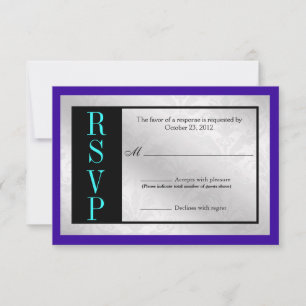 Elegant Påfågel Blommig Damask Swirl Bröllop RSVP OSA Kort