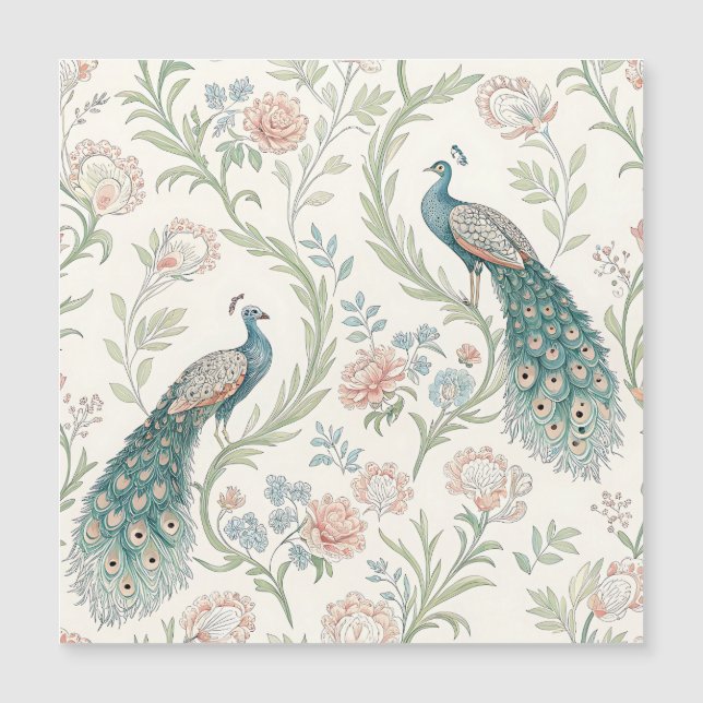 Elegant Påfågel Blommig Vintage (1) (Framsida)