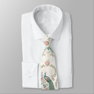 Elegant Påfågel Blommig Vintage (2) Slips