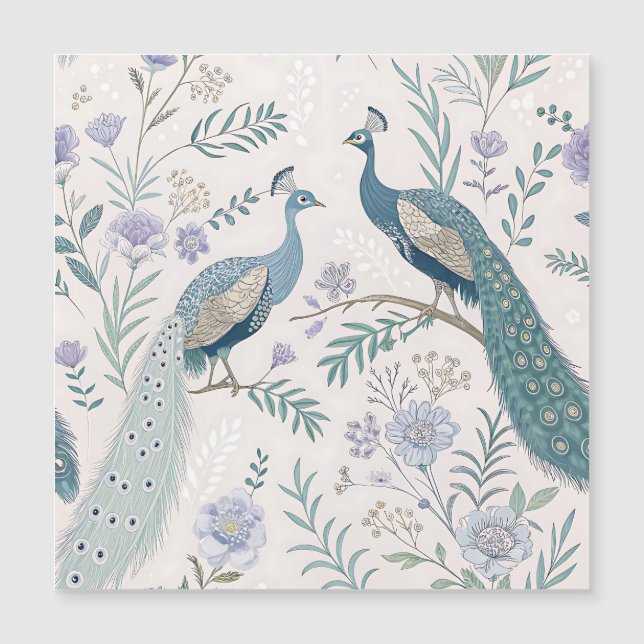 Elegant Påfågel Blommig Vintage (7) (Framsida)