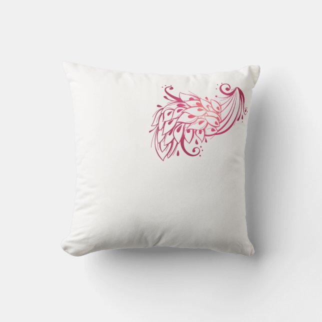 Elegant Påfågel Fjäder Fyrkantig Kudd | Lyxig  Kudde (Framsida)