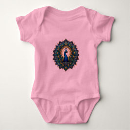 Elegant Påfågel Mandala Barn T-Shirt | Färgrik