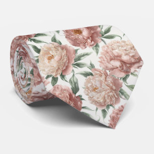 Elegant Påfågelsögs Blommönster Slips