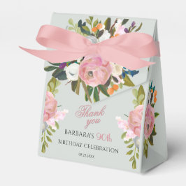 Elegant Painted Pink Floral 90th birthday favors  Presentaskar
