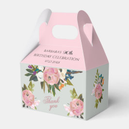 Elegant Painted Pink Floral 90th birthday favors  Presentaskar