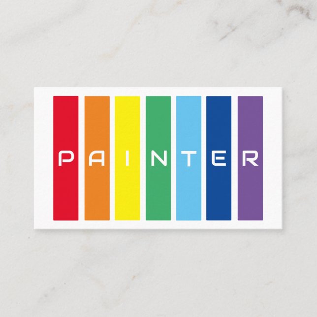 Elegant Painters rainbågar färgadens fyrkanter Visitkort (Framsida)