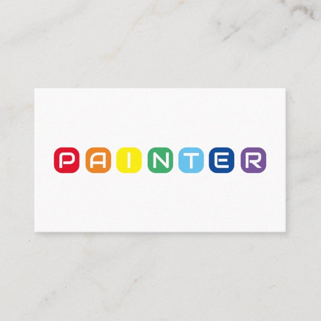 Elegant Painters regnbåge färgad brev Visitkort (Framsida)