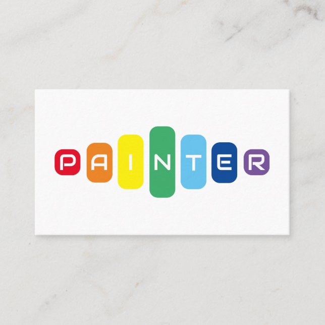 Elegant Painters regnbåge färgad brev Visitkort (Framsida)