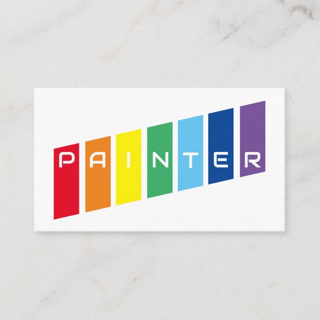 Elegant Painters regnbåge färgad rand Visitkort (Framsida)