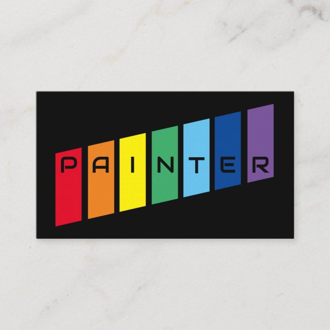 Elegant Painters regnbåge färgad rand Visitkort (Framsida)