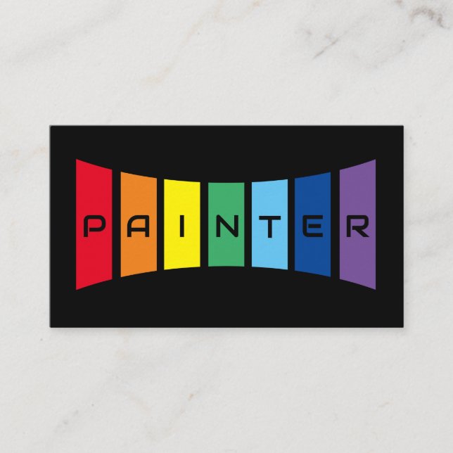 Elegant Painters regnbåge färgad rand Visitkort (Framsida)