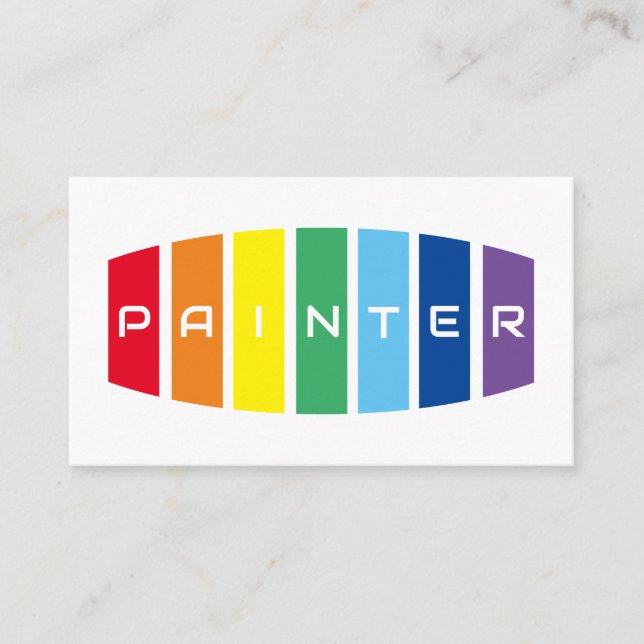Elegant Painters regnbåge färgad rand Visitkort (Framsida)