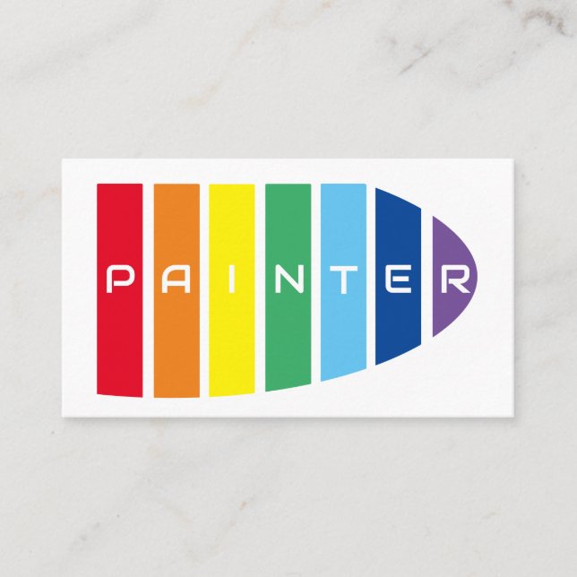 Elegant Painters regnbåge färgad rand Visitkort (Framsida)