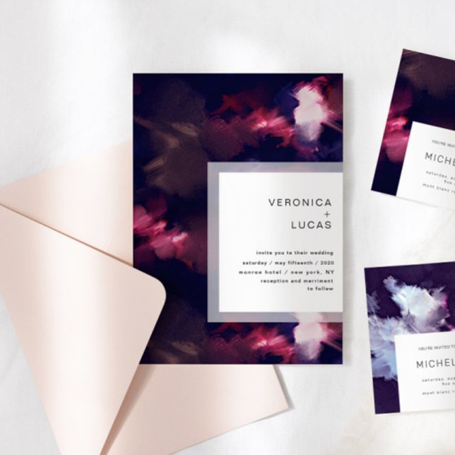 Elegant Painting Modern Penseldrag Bröllop Inbjudningar (Skapare uppladdad)