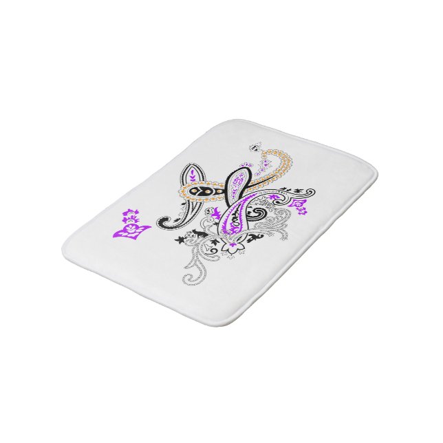 Elegant Paisley Blommig Baddrukmatta Badrumsmatta (Vinklad)