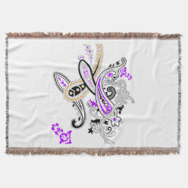 Elegant Paisley Blommig Vävd Kastfilt Filt