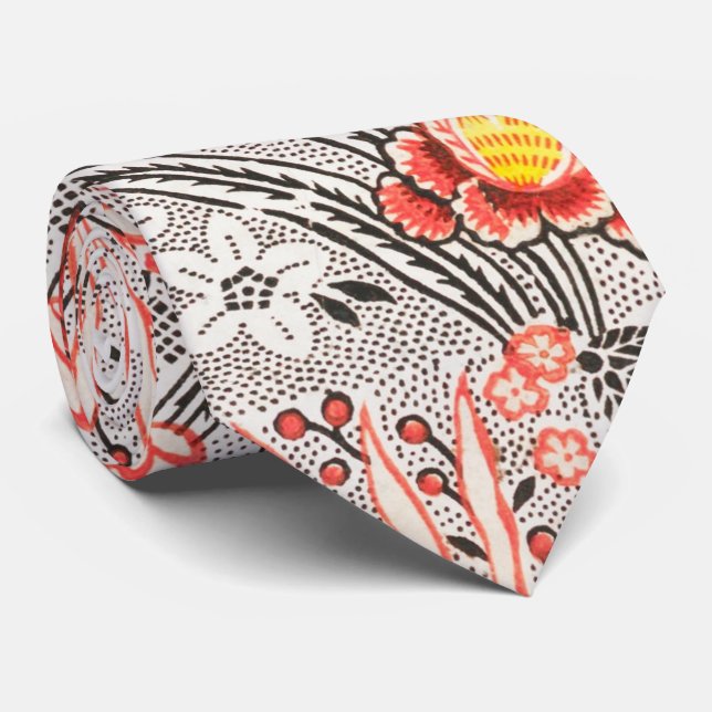 Elegant paisley-Blommönster Grått och rosa Slips (Rullad)