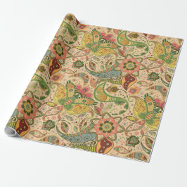 Elegant Paisley Flower Wrapping Papper Presentpapper