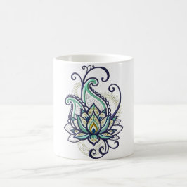 Elegant paisley lotus mugg