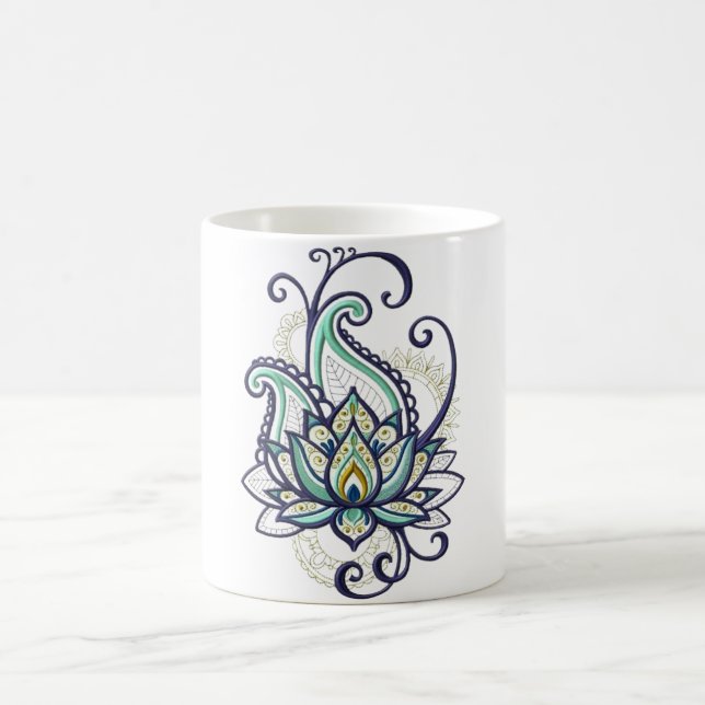 Elegant paisley lotus mugg (Center)