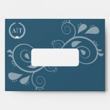 Elegant Paisley Monogram med Returadress