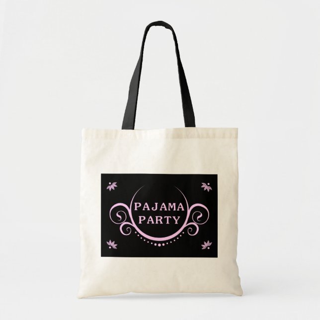 elegant pajama-partinbjudan tygkasse (Framsidan)