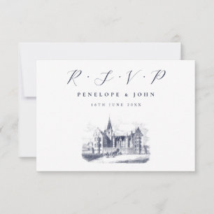 Elegant Palace Illustration Destination Wedding OSA Kort