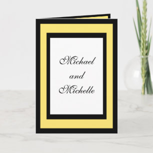 Elegant Pale Yellow Black White Enagement Party Inbjudan