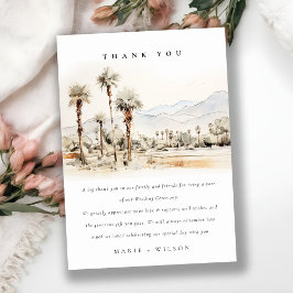 Elegant Palm Springs Kalifornien Landskapsbröllop Tack Kort