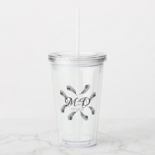 Elegant Palm Tree Bröllopspar Årsdag Take Away Mugg
