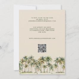 Elegant Palmträd Bröllopsinbjudan med QR-kod Inbjudningar
