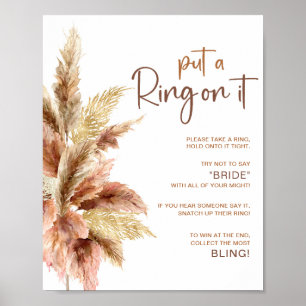 Elegant Pampa Grass   Möhippa för Ring-spel Poster