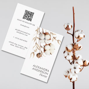 Elegant Pampas Cotton Boho Blommigt Visitkort