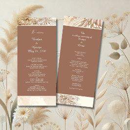 Elegant pampas-gräs Boho Neutralt Bröllop Program
