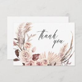 Elegant Pampas Grass Blommigt Cream Flowers Bröllo Tack Kort