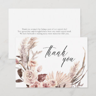 Elegant Pampas Grass Blommigt Cream Flowers Bröllo Tack Kort