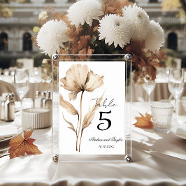 Elegant Pampas Grass Bröllop Bordsnummer